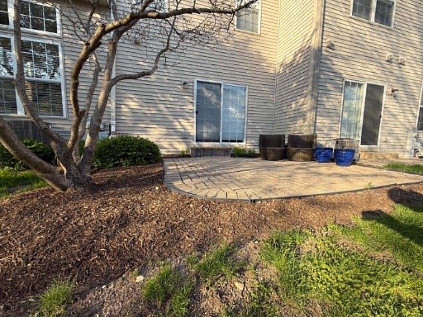 Sinking and failing patio before G&D Construction rebuild